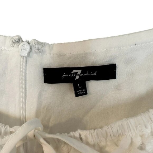 7 FOR ALL MANKIND White Eyelet Lace Short Puff Sleeve Mini Babydoll Dres… - Picture 5 of 7